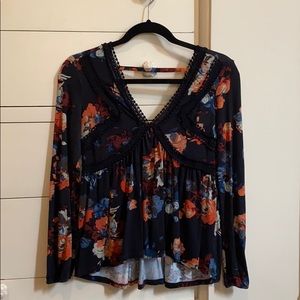 NWOT Anthropologie Maeve Floral Jersey Blouse